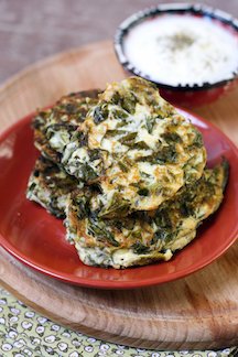 Greek Spinach Latkes, gluten free, low carb, Cooking for the King, Chanukah